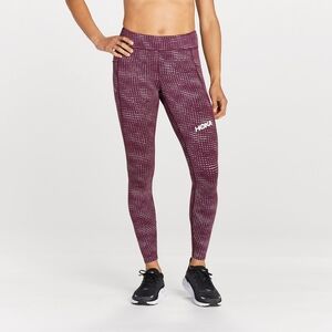 HOKA Performance Running Tights Burgundy Dot Pattern Women’s Leggings Size M